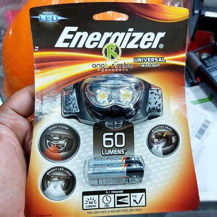 BERKUALITAS Headlamp Energizer HLD 3 LED Jogja, 60 Lumen