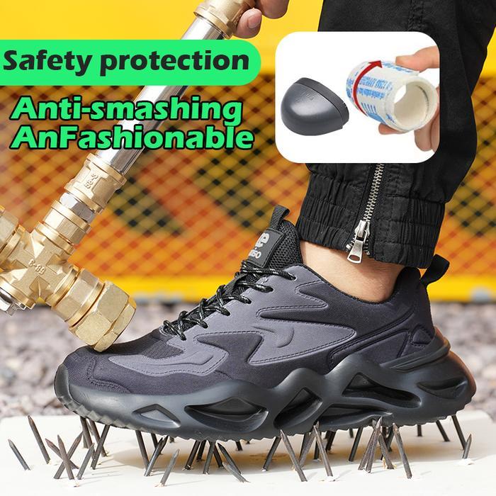 PROMO Sepatu Safety Pria Aeiso V19 Sneakers Sporty Import Ringan Ujung Besi, Safety protection and
