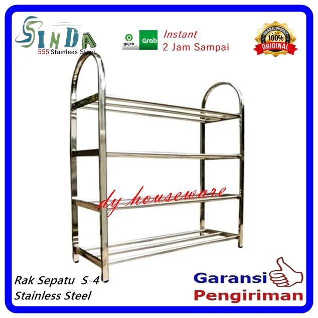 New- Rak Sepatu Rak Sandal Susun Stainless 5 Susun Full Stainles Kokoh