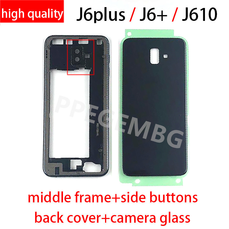 For Galaxy J6 Plus 2018 J6+ J610 J610F Housing Middle Frame Chassis Battery Cover Rear Back Lid Case