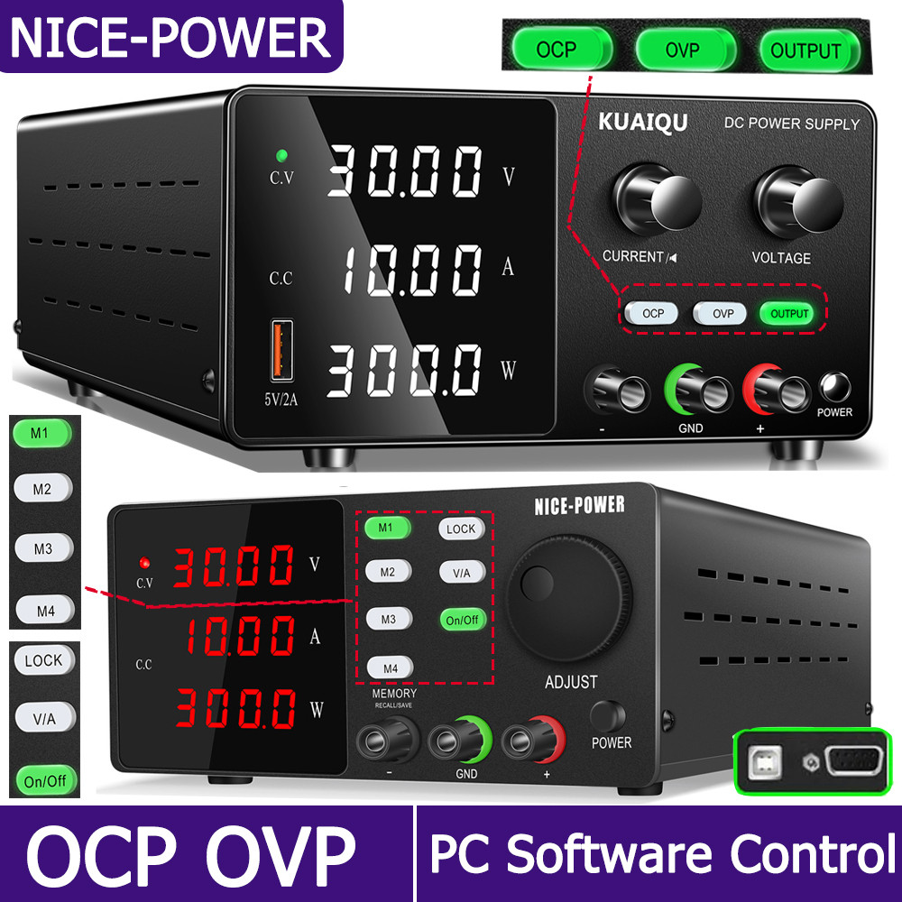 - Nice-Power 30V 10A Lab Power Supply Adjustable With Ocp Ovp Protection 24V Bench Power Supply