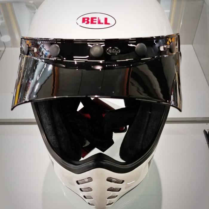 BELL MOTO 3 CLASSIC GLOSS WHITE HELM MOTOR CAKIL RETRO MOTO-3 MOTO3