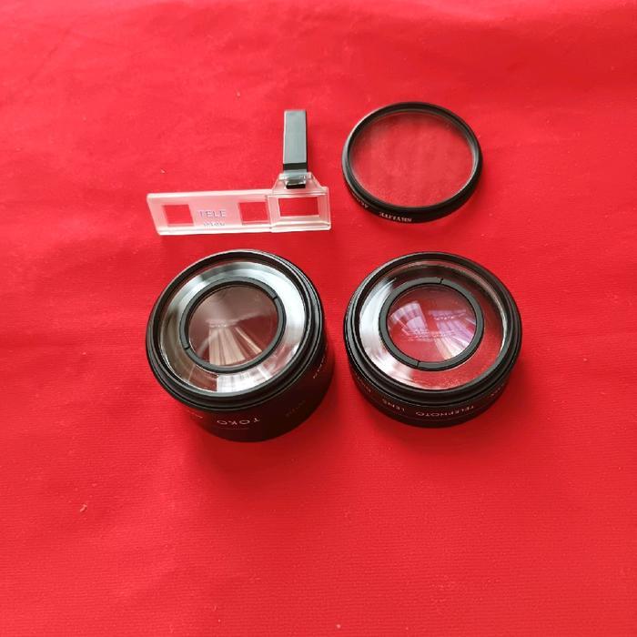 Manon Auxiliary Telephoto & Wide Angle Lens Set For Nikon L35Af 35Mm Film Camera - Mint New In Case,