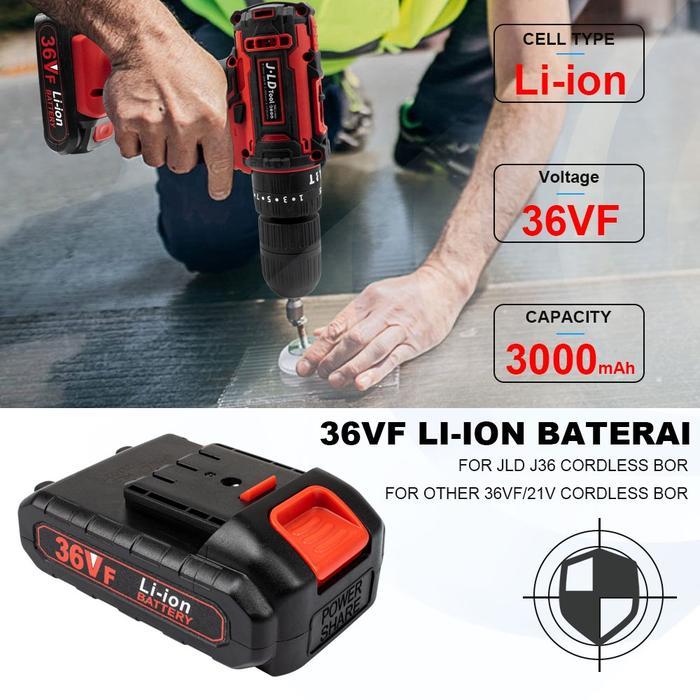 g5ro- J.Ld Tool Baterai Cordless 36Vf Baterai Mesin Bor - Cordless Battery J.Ld Tools