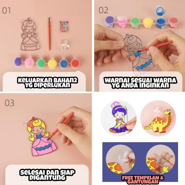 DIY Gantungan kunci-Mainan Anak-Gantungan Kunci Anak Perempuan-Prakarya Mewarnai Gantungan Kunci-Diy