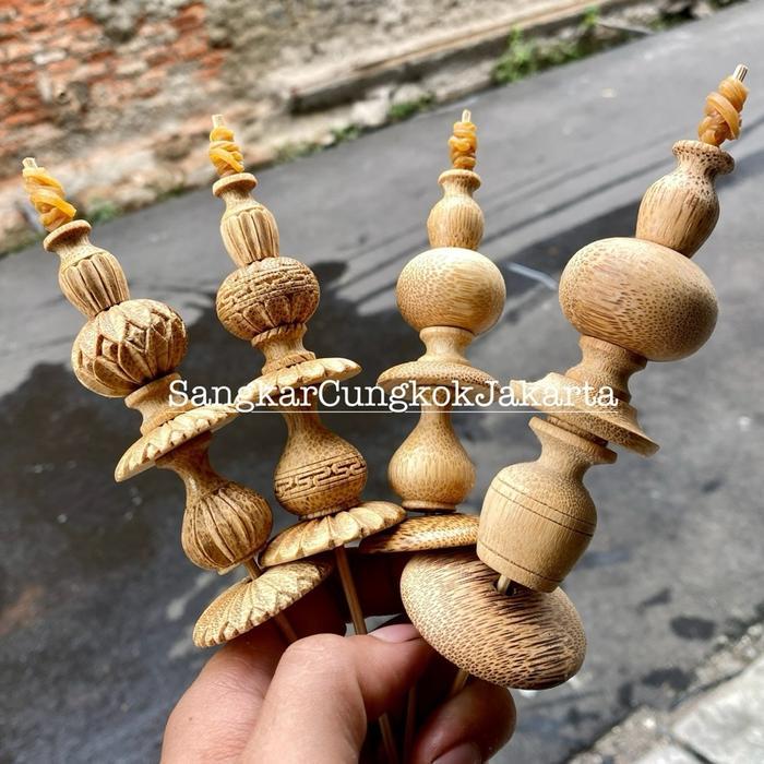 Pion Bambu Mahkota Sangkar Burung Kecil dan Besar Ori Cungkok