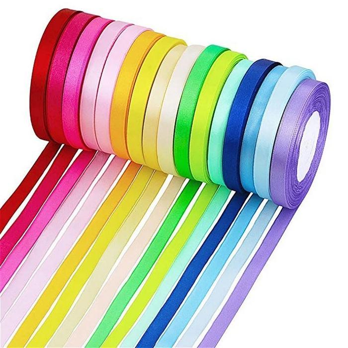 Pita Satin Roll Silk Ribbon Dekorasi Kado Kain Kerajinan Tangan 1 cm