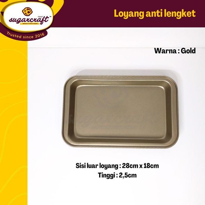 Loyang persegi panjang kecil anti lengket 28cm x 18cm cake pan