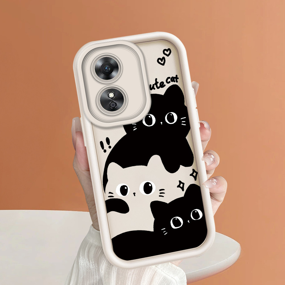 Casing Hp Untuk For OPPO A17 A17K Silikon Case Cute Cat 2761 TY Terbaru Phone Softcase Mode Cesing K