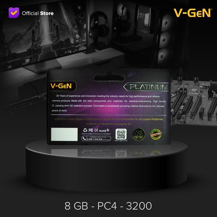 DDR4 8GB PC-25600/3200MHZ RAM PC/KOMPUTER V-GEN LONGDIMM 8 GB 3200 MHZ