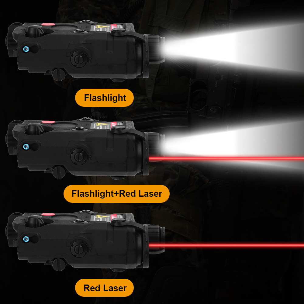 - An/Peq-15 Red Dot Laser White Led Flashlight 270 Lumens