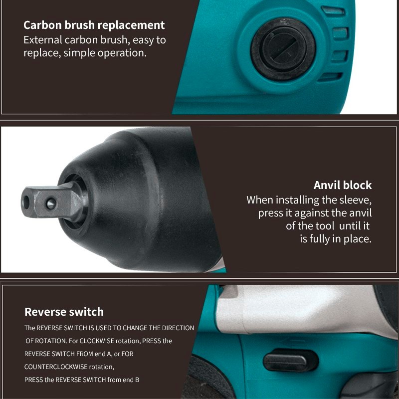 - Makita Kunci Impact 6906 3/4 Dampak Listrik 588N. M Dampak Driver
