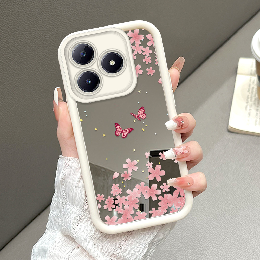 Casing Hp Untuk Realme C63 C61 Narzo N63 Cermin Softcase Case Phone Kesing Mode Bunga Kupu 8102 JZ