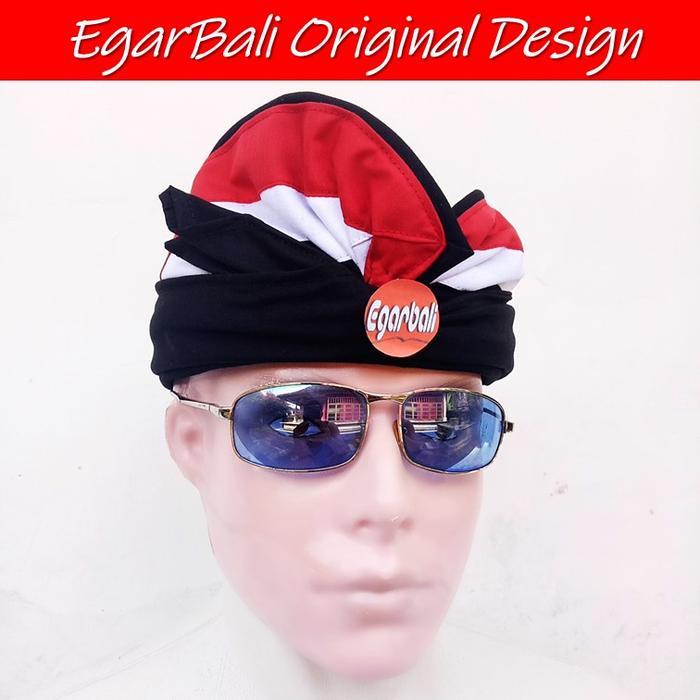 ORIGINAL EgarBali udeng bali hitam tepi merah putih READY STOCK