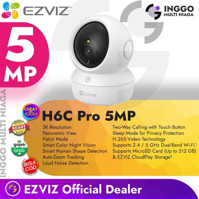 Ezviz H6C Pro 5Mp 3K Smart Wifi Pan Tilt Ip Camera Cctv Indoor Wireless Ipcam Portable