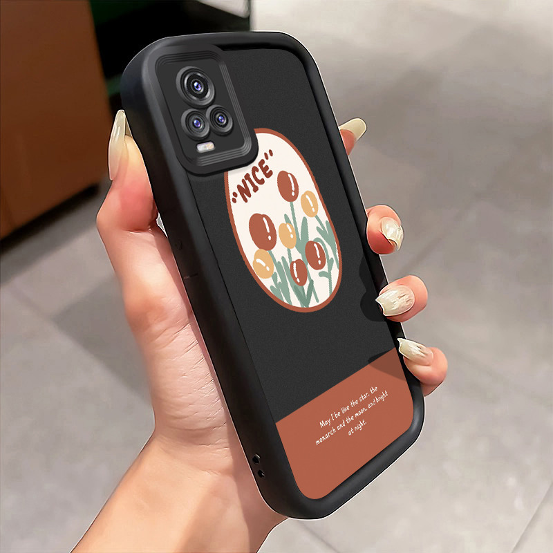 Casing Hp VIVO V20 VIVO V20 Pro Case Casing Lukisan Tulip pola Kasus HP Tangga Langit Mewah Silikon 