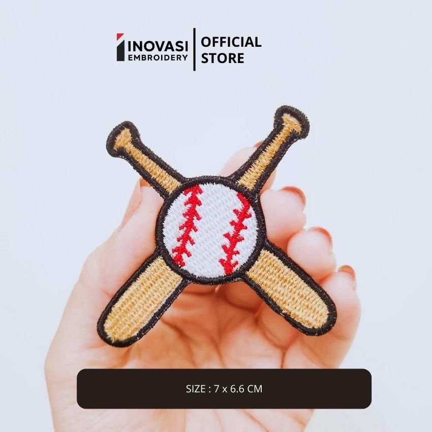 INVSI-75 BASEBALL & BATS EMBROIDERY SPORT MLB PATCH BORDIR LOGO KOMPUTER
