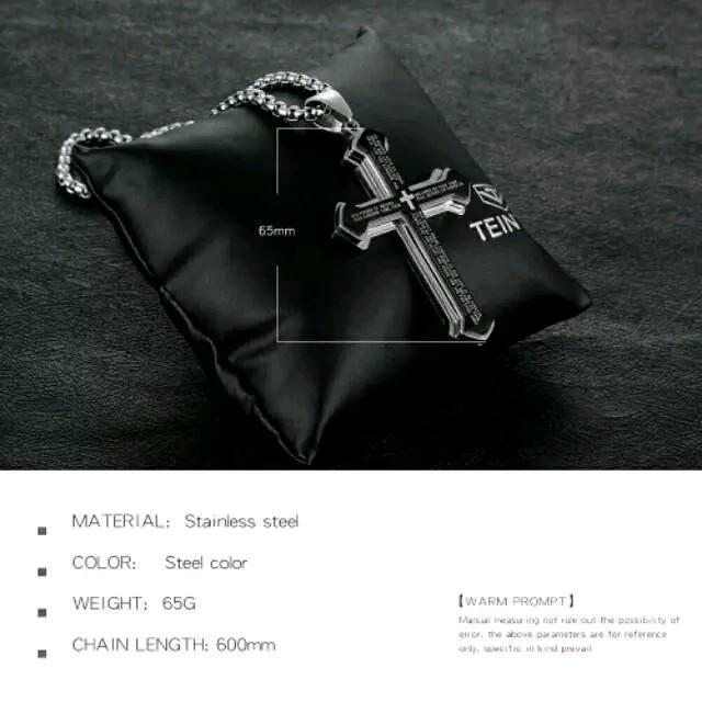 Promo Kalung Salib Titanium Pria Jumbo Anti Karat Original