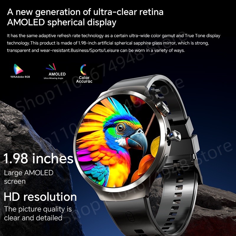 4G/5G Full Netcom Smartwatch 1.98Inch Amoled Smart Watch With 210 Rotary Camera Android 13.0 Dual