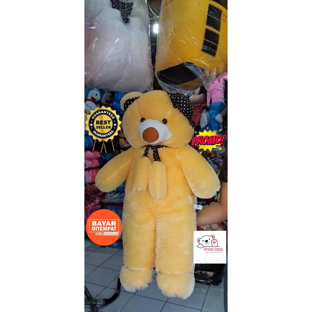 Boneka teddy bear beruang topi syal jumbo besar murah 1meter