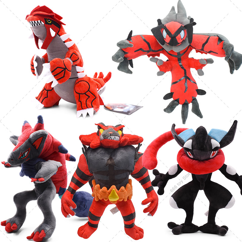 5 Styles Pokemon Groudon Yveltal Incineroar Zoroark Shiny Greninja Stuffed Animal Toy Anime Stuffed