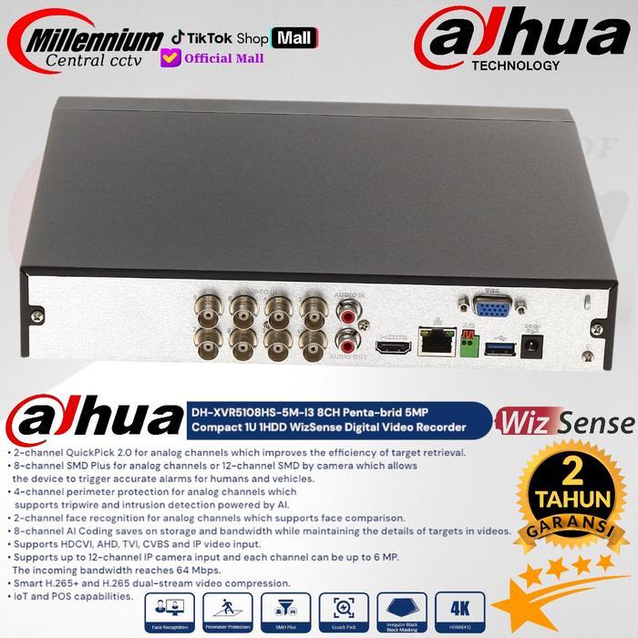 TERMURAH DVR DAHUA 8CH DH-XVR5108HS-5M-I3 / DVR DAHUA 8 CHANNEL DH-XVR5108HS-5M-I3 5MP READY STOCK