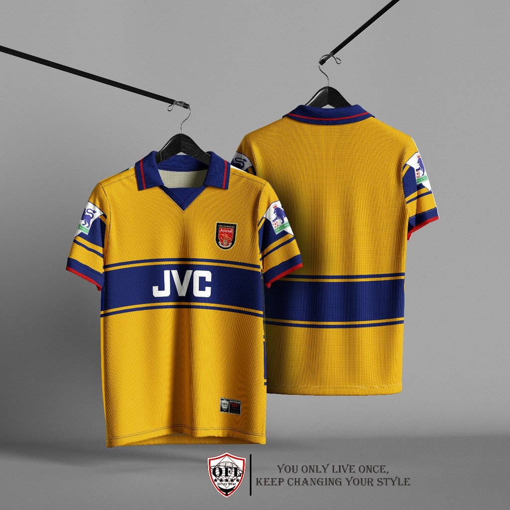 Jersey Retro Arsenal Kuning V2– JVC Classic/ estetik / premium / Outfitlab
