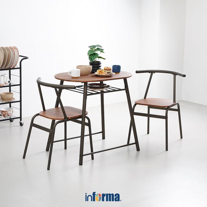 INFORMA HEIDY SET MEJA MAKAN 2 KURSI - COKELAT