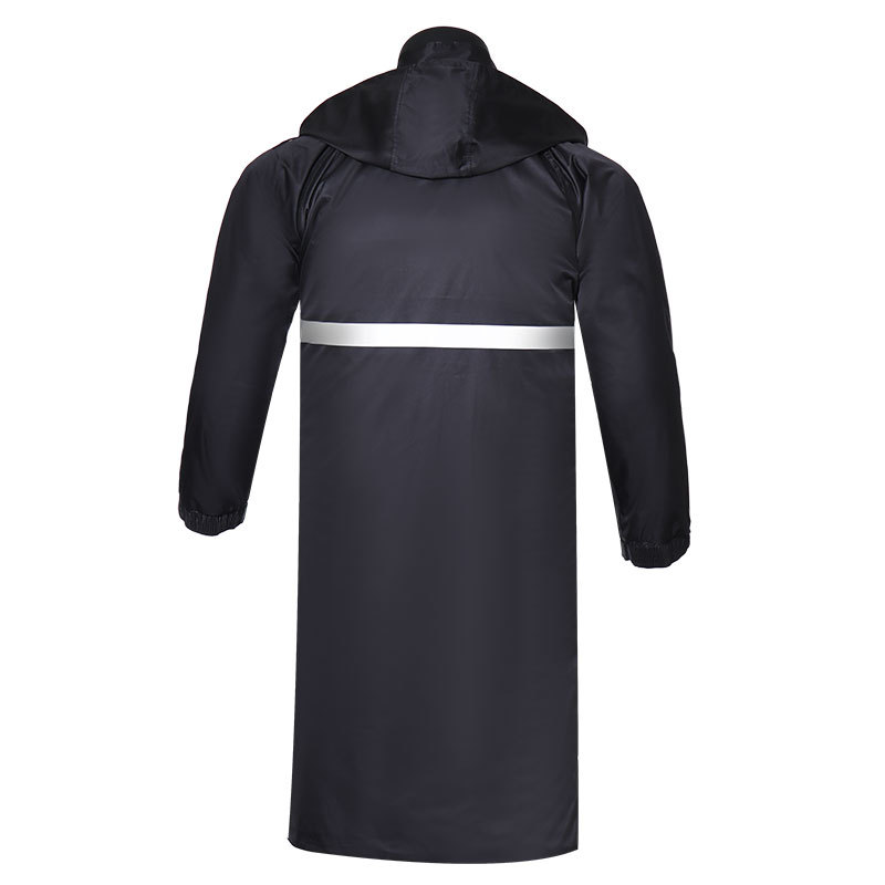 - Black Reflective Waterproof Long Raincoat Women Men Rain Coat