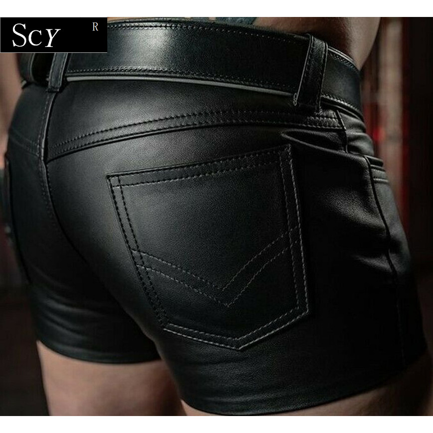MENS REAL SHEEP LEATHER SHORTS PURE GUARANTEED LEATHER GYM Shorts SUMMER SHORTS(No Belt)