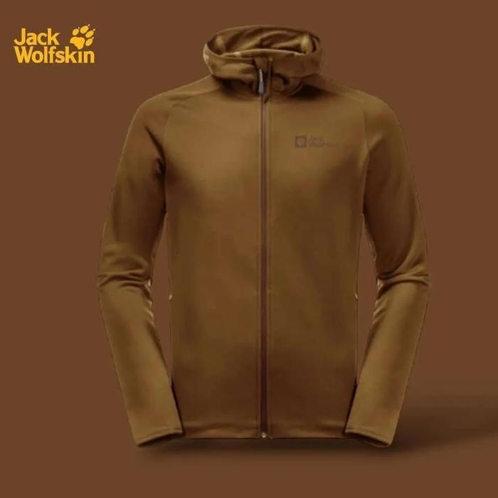 JAKET ORIGINAL JACK WOLFSKIN BAISELBERG FLEECE HOODIE JACKET GOLD