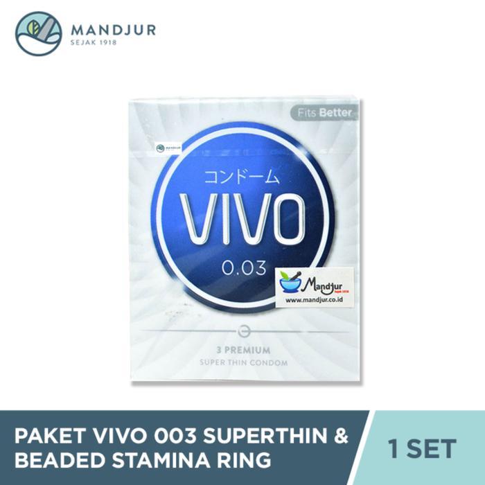 11wa- Paket Vivo 0.03 Superthin + Beaded Stamina Ring - Stay Strong