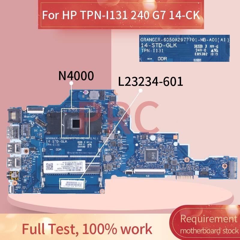 For Hp Tpn-I131 240 G7 14-Ck N4000 Laptop Motherboard L23234-601