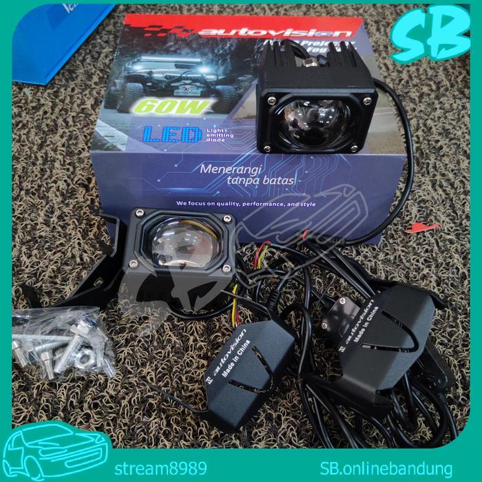 Autovision Fog Light Borneo Lampu Biled Projie Single Lens Foglamp