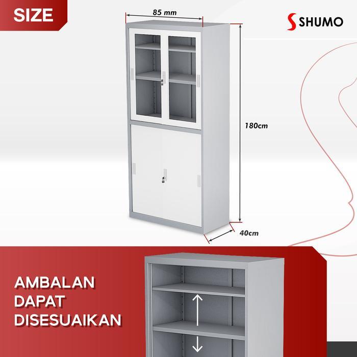 Lemari Arsip Besi 2 Pintu Sliding Pintu KacaKantorSleding Geser File