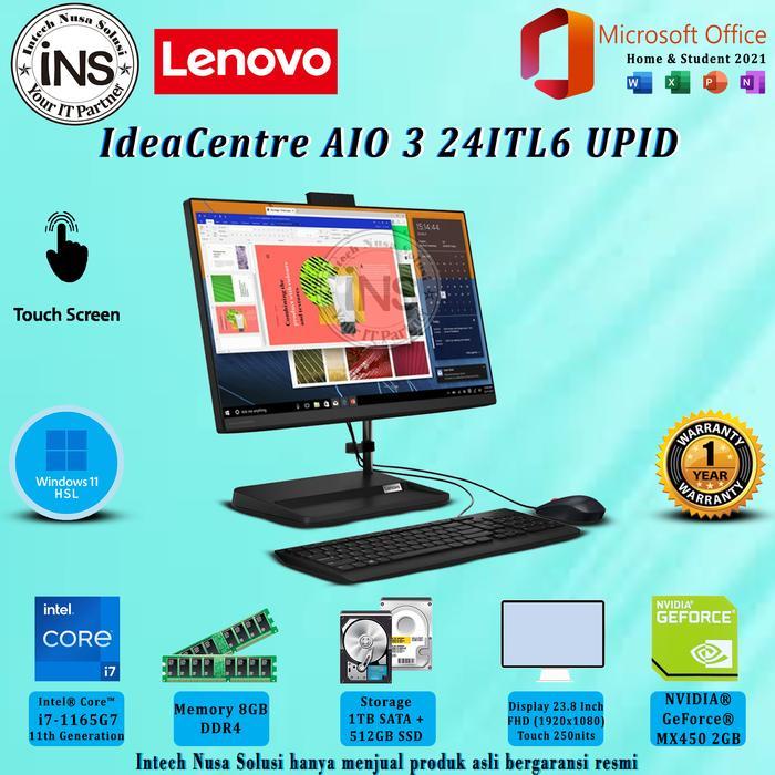 Lenovo IdeaCentre AIO 3 24ITL6 UPID I7-1165G7 8GB 1TB+512GB MX450 W11H