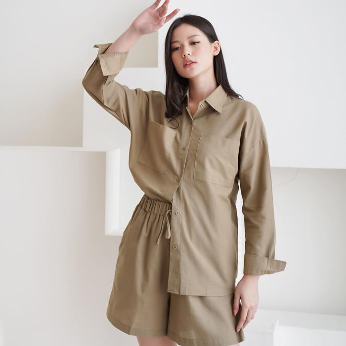 Karenza - Sabrina Linen set / Setelan Wanita / Baju Set Wanita / Blouse Wanita / Kemeja Set oversize