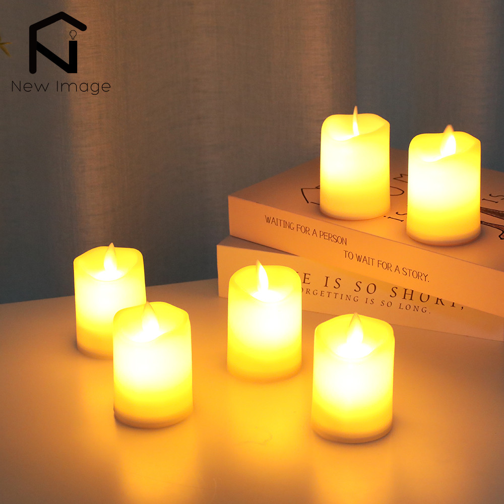 6Pcs LED Flameless Candles Flickering Battery Operated Pillar Candles Tealight Led Halloween