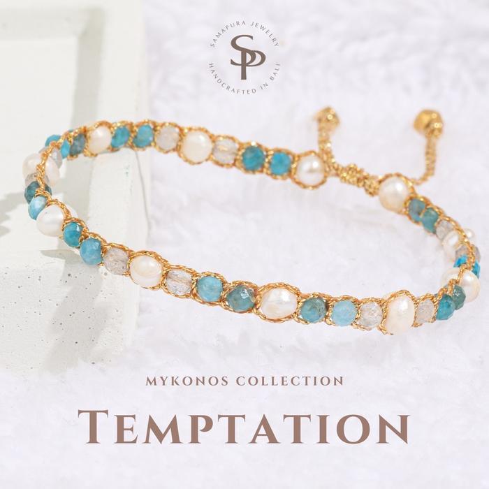 Pearl & Gemstone Temptation Gold Bracelet For Women Aesthetic Samapura