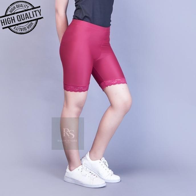 OTWARE- Celana Short Legging Wanita Celana Strit Pendek Renda/Dalaman Wanita