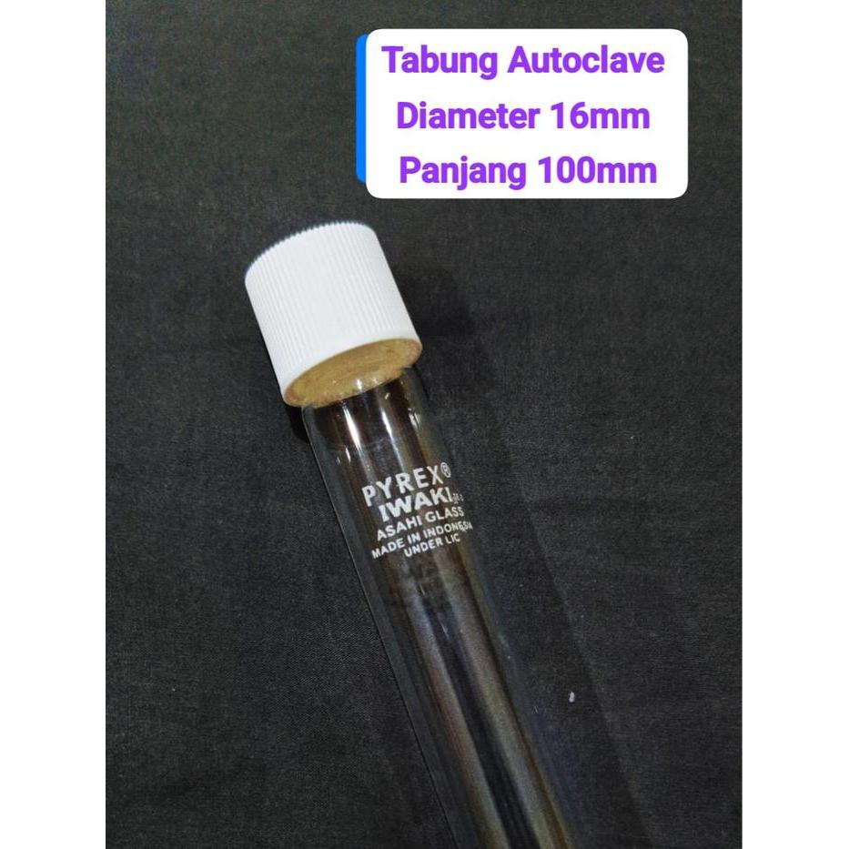 TABUNG REAKSI PYREX 16X100MM TUTUP DERAT ULIR AUTOCLAVE