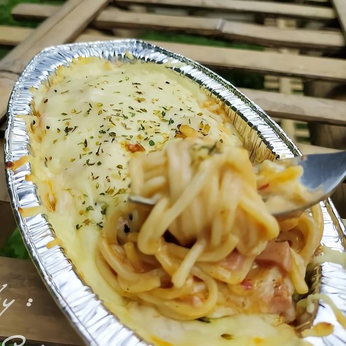 Aluminium Foil Cup Ox 1225 Ukuran Kecil 200 Ml + Tutup Tray Untuk Wadah Mie Spageti Brulee