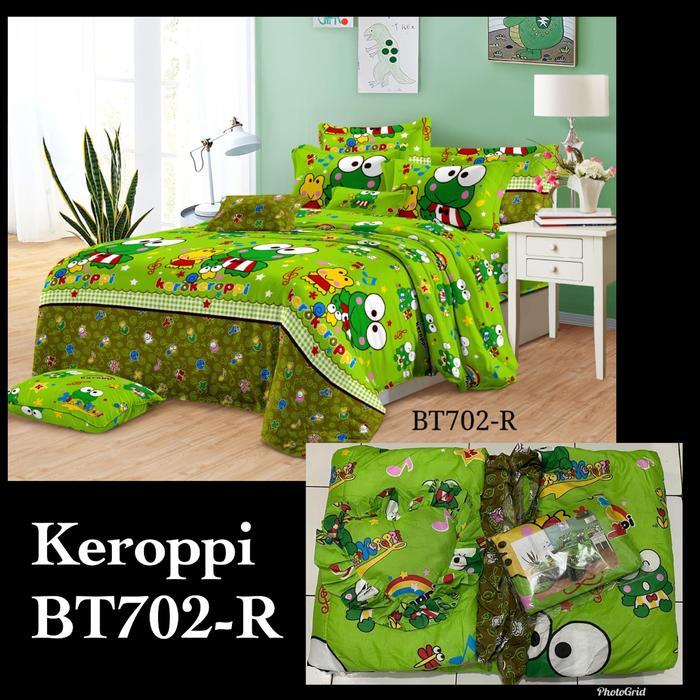 Natasha Bed cover Set + Sprei Keropi Bahan Poly Tc 80 Termurah