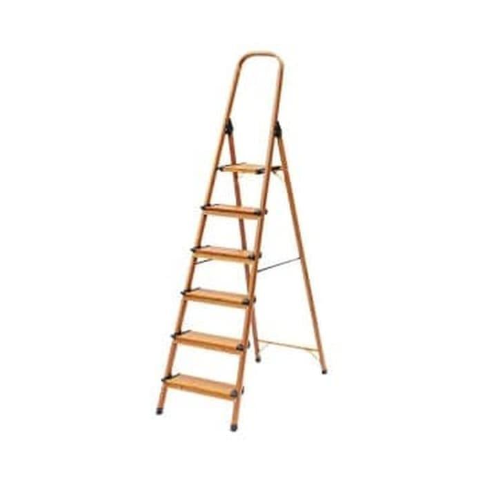 Sale Krisbow Tangga Lipat Aluminium 6 Wide Step Motif Kayu Terlaris