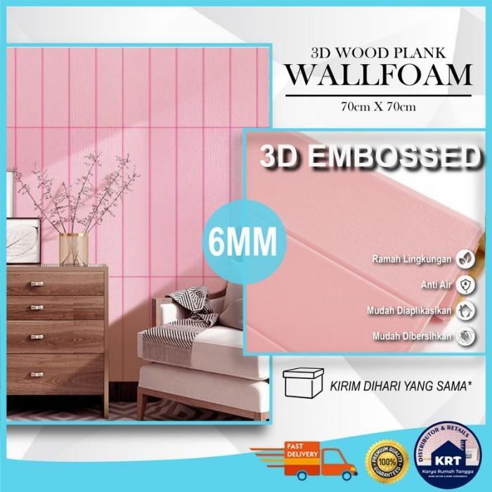 News Wood Foam Wallpaper Foam 3D Kayu Klasik / Panel Emboss Peredam Panas ORIGINAL