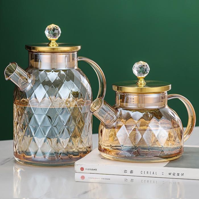 Teko Air Panas Kaca Teko Teh Tempat Air Minum Ketel Borosilicate Bisa Dimasak Teko Kaca Anti Panas