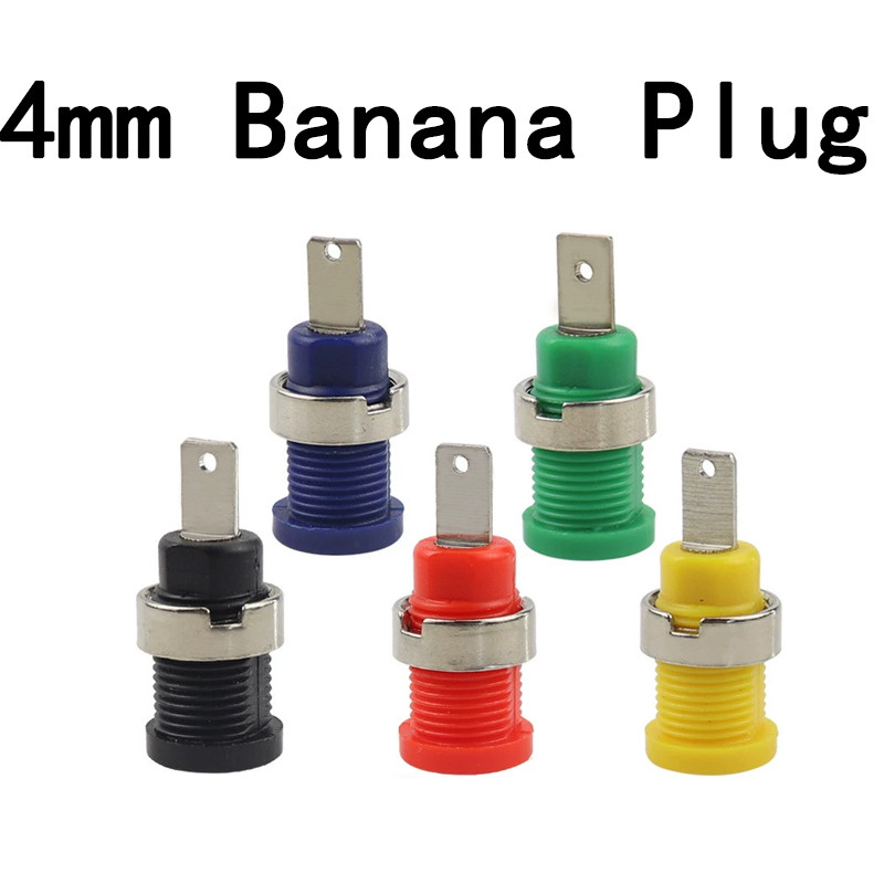 40PCS Insulated Safety 32A 4mm Banana Socket Terminal 5 Colors Female Jack Panel Mount Socket