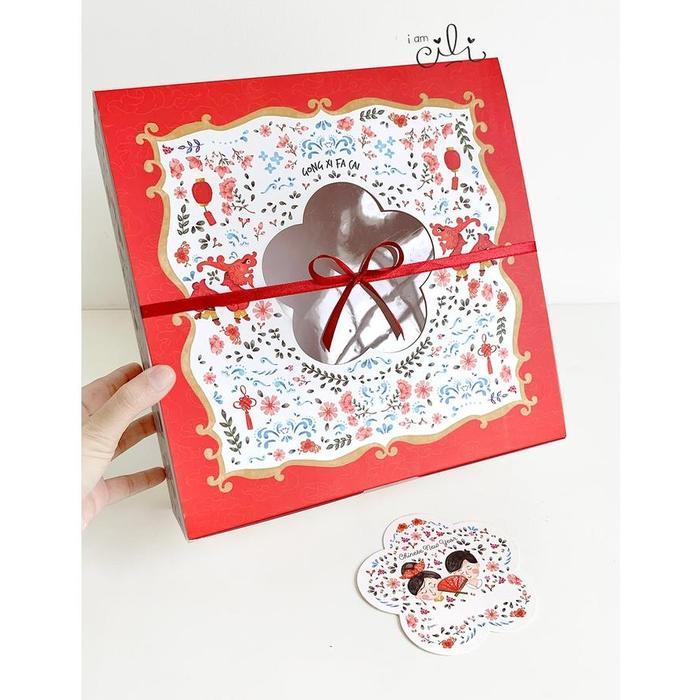 klpu- (Box 25 X 25 X 10 Cm Imlek)Kotak Kue Bolu Lapis Legit Sincia (Isi10)