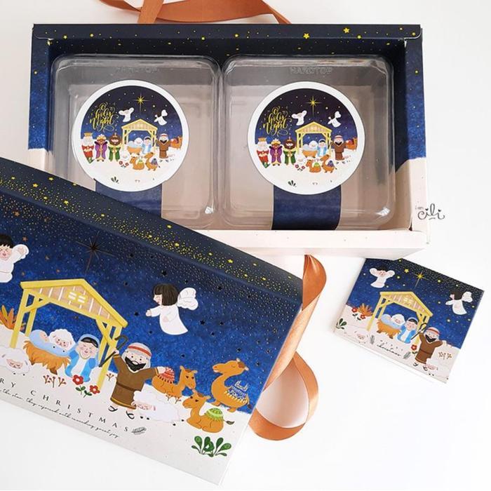 Sale [Box 3 Kings] Kotak Natal 2 Toples 112 Desertbox / Kue Setengah Loyang