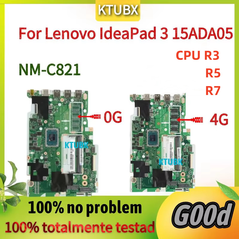 Nm-C821.For Ideapad 3 14/Ideapad 3 15Ada05/Laptop Motherboard .With R3-3050 R5 R7Cpu.4Gb Ram 100%